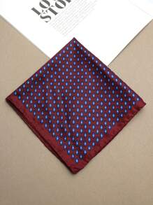 1pc Men's Floral Geometric Pocket Square/Handkerchief, Suitable For Suits, Business, Street Style