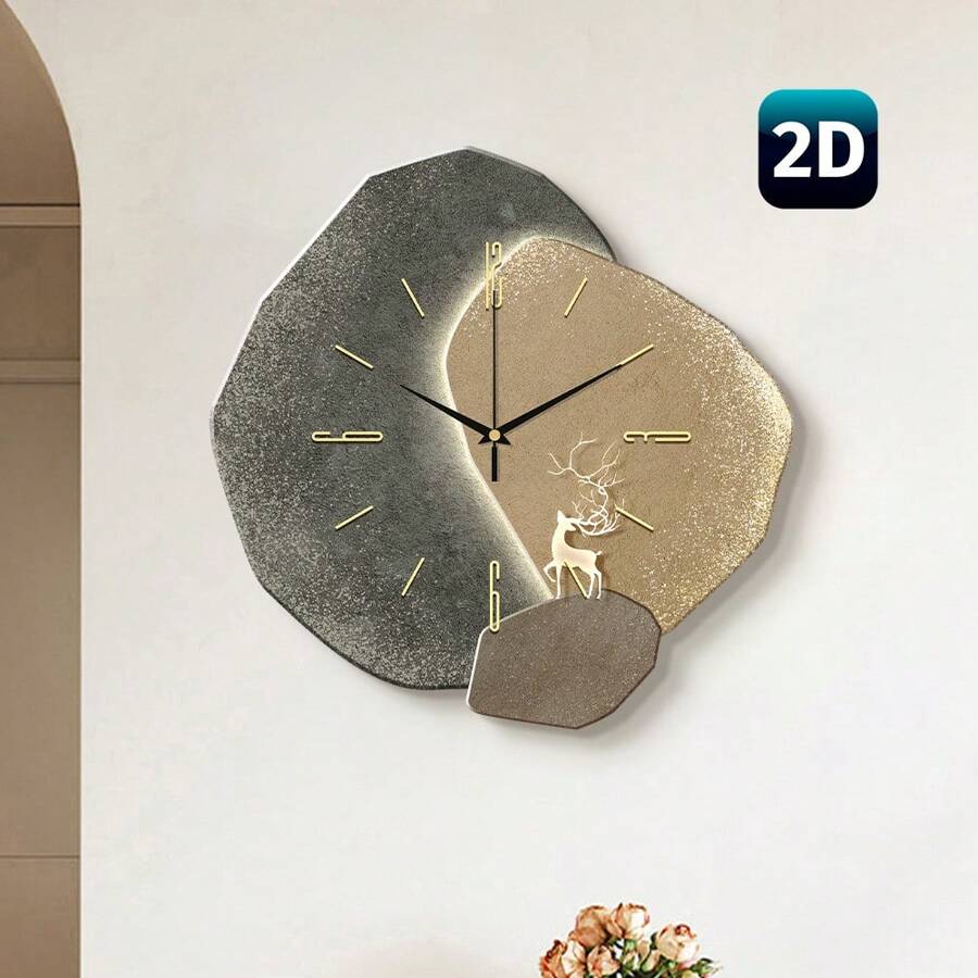 1PC Flat 2D Scandinavian Wall Clock Silent Sweep Movement Frameless Modern Design Ultra-Thin Nordic Style Home Decor For Living Room Bedroom Cafe Office - Noise-Free Slim Battery Operated Minimalist Contemporary Art Timepiece