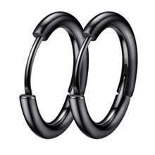 1 pièce/3 pièces Boucles d'oreilles simples et mode en acier de titane pour hommes et femmes, boucles d'oreilles créoles lisses, clips d'oreille