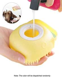 1pc Pet Shampoo Brush And Bath Brush, Silicone Massage Rubber Bath Comb With Shampoo Storage Device, Suitable For Dog And Cat Grooming Tools, Scrubbing And Bathing Cleaning Tools (Random Color Shipping)