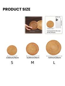 1 件圆形藤条隔热垫情人节、情人节婚礼、生日、防滑厨房用具，搭配舒适的秋冬风格、家居和厨房必备品、厨房卫生必备品