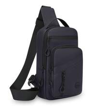 1 bolsa de peito leve para atividades ao ar livre, bolsa de ombro de grande capacidade, bolsa tiracolo versátil e moderna, bolsa mensageiro esportiva masculina, bolsa com zíper múltiplo e vários compartimentos, adequada para motocicleta, ciclismo, deslocamento diário, escola, viagens