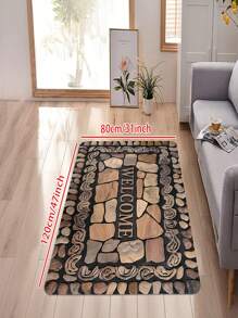 1/2pcs Welcome Home Pebble Printed Pattern Floor Mat - Non Slip Floor Mat, Suitable For Indoor/Outdoor Use, Perfect For Entranc Mats, Kitchen Mats, Laundry Room Mats, Bathroom Mats, Living Room Mats, Etc., Washable Area Mats