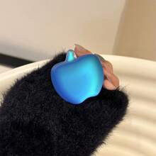 1pc Minimalist Colorful Apple-Shaped Mobile Phone Air Bag Stand, Retractable Slouchy Desk Holder For Watching Videos, Stable & Creative Back-Stick Air Bag Stand Compatible With IPhone, Android Phone, Gift For Birthday, Family, Friends Push-Pull Phone Grip, Phone Holde, Phone Accessories