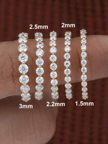 1 PC 1-2 MM Corte Redondo Aliança de Casamento Meia Aliança de Eternidade Meio Círculo de Diamante Aliança Empilhável Aliança de Casamento de Pino Único