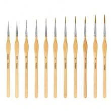 11pcs Fine Miniature Detail Paint Brush Set Tiny Professional Micro Painting Brushes Kit With Ergonomic Handle For Acrylic Oil Watercolor Art Face Paint By Numbers,Back To School,School Supplies
