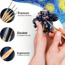 11pcs Fine Miniature Detail Paint Brush Set Tiny Professional Micro Painting Brushes Kit With Ergonomic Handle For Acrylic Oil Watercolor Art Face Paint By Numbers,Back To School,School Supplies