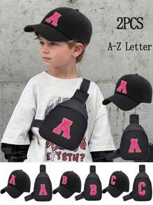 2 PIEZAS Gorra de béisbol y bolsa para niños y niñas con protección solar, gorra de béisbol ajustable con coleta, gorras a juego en familia, apropiado para deportes al aire libre, viajes, vacaciones, regalos