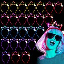 Hawaii/Rose Wreath Set LED Luminous Headband Headband Party Garland, Suitable For Night Glow Wedding Party Hair Accessories, Concerts, Valentine's Day, Holiday Celebrations, Wedding Banquets, Weddings, Birthdays, Valentine's Day, Graduation Ceremonies, Holiday Celebration Atmosphere, Carnival Party Decorations And Supplies For Single Men And Women - 混色 - 查看 8