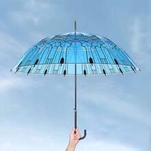 1 pièce Parapluie dôme en cristal romantique, 16 baleines, parapluie dôme bleu rétro, résistant au vent et à la pluie, accessoire photo, parapluie épais transparent, parapluie de pluie beau et créatif, parapluie ménager, grande taille, convient pour les jours de pluie, la photographie en extérieur et comme petit cadeau pour les amis