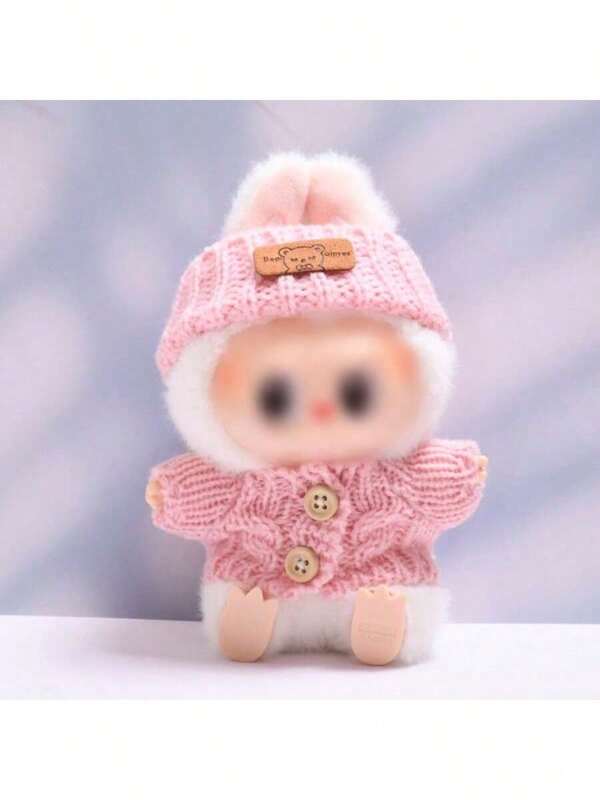 Clothes Only, Not Including Dolls) 1pc 17cm LABU Rags, Enamel Blind Box, Pendant Rag Replacement, Sweater+Hairband Suit, Rags, Replacement Clothes, Rag Lovers' Clothes, Rag Sisters' Clothes, Christmas Gifts, Halloween Gifts
