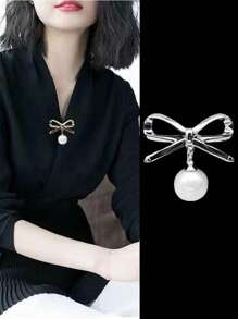 Broșă cu perle 1/3 buc, cleme anti-expunere pentru rochii elegante cu decolteu în V, nasturi fixați pentru cămașă/fustă de femei, potrivită pentru topuri cu decolteu jos și fuste scurte de vară și toamnă