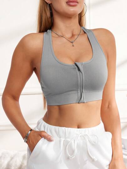 1pc Zippered Seamless Sports BH Removable Pads view 4