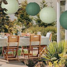 20 Stücke Hochwertige Papier Laternen Dekorativ, runde hängende Papier Laternen Dekoration für rustikale Party, Bridal-Shower, Hochzeit, salbeigrüner Geburtstag, Zuhause Dekoration, Abschlussfeier, Festivalfeierlichkeiten Zubehör - Verschiedenfarbig - Übersicht 11