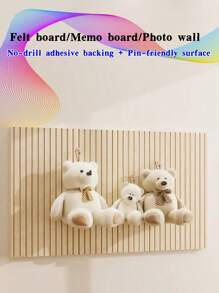 1 Stück strukturierte Streifen Filz Wandpaneel - selbsthaftende wiederverwendbare Pinnwand für Zuhause/Büro, bohrlochfreie Foto-Anzeige & Schlüsselhalter, Party Kulisse mit DIY Dekorationsfunktion (Schmuck/Notizen Aufbewahrung)