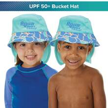 Aqua SwimSchool Sunshade Bucket Hat With Sun Shield For Infants, Blue, Unisex - 1 - View 4