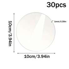 30/100 件透明亚克力圆盘，亚克力透明板，适用于 DIY 展示板、工艺品、装饰画、空白画板、DIY 手工艺品展示品、圆形时钟托盘、各种节日、婚礼工艺品，5/6/7/8/9/10 厘米