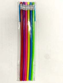 20 Stücke flexible farbige gestreifte biegbare Bleistifte mit Radiergummis, Geschenke und Partydekorationen (Nur für Erwachsene), zufällige Farben