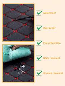 4Pcs/Set Universal Car Floor Mats Set For Right-Hand Drive Vehicles – PVC Leather Surface With Stylish Quilted Pattern, Water & Stain Resistant, All Season Use, Deep Edges To Trap Dust Mud And Water, Non-Slip Backing, Easy To Clean & Reinstall, Durable Mat Set For Sedans SUVs Trucks, Enhances Interior Appearance,Foot Protectors, Front And Rear Carpets, Car Accessories - Multicolor - View 5