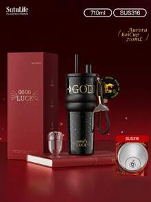 Vaso térmico de gran capacidad de 500ml/700ml/710ml - Taza de café de acero inoxidable con tapa, vaso de viaje para bebidas calientes y frías, compatible con portavasos de coche, material, tapa con boquilla y soporte para pajita, banda de silicona antideslizante para sujetar, portátil para exteriores, camping, oficina, regalo de botella de agua para novia, estudiante, vuelta al cole para niños