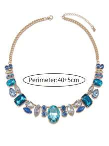 1pc Women Artificial Crystal Chain Necklace, Suitable For Formal Occasions