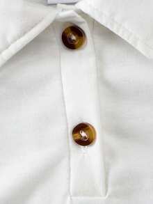 Cute Casual Baby Boy Contrast Color Long Sleeve Half-Placket Fashionable Gentleman Jumpsuit - Black and White - View 5