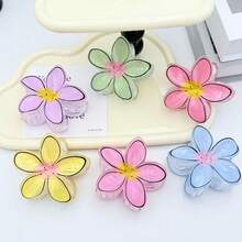 1 件雏菊花和发爪发夹，清新夏日女孩花卉发饰，多功能女士颈背发夹时尚发饰花爪夹 - 彩色 - 查看 4