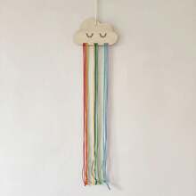 1pc Wooden Cloud Shaped Hair Clips, Multi-Functional Home Decor & Organizer Hang - Beige - View 4