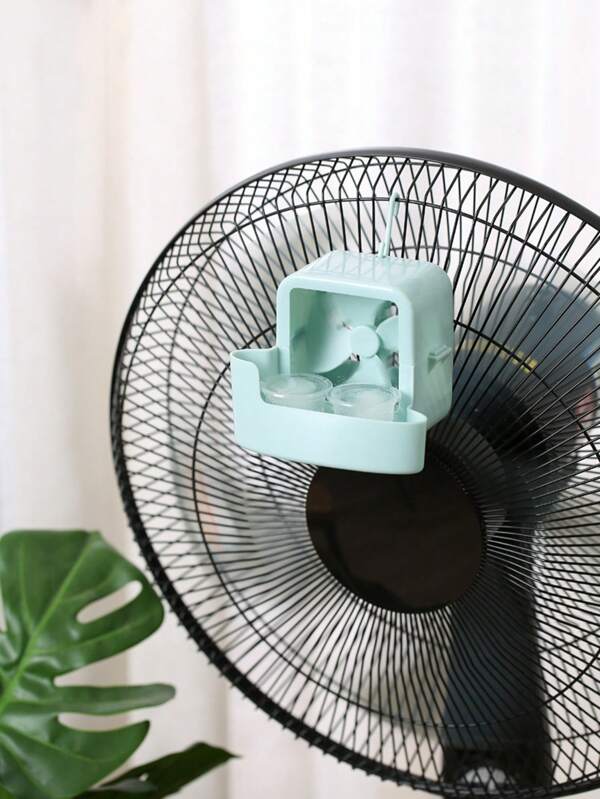 1 set Ventilateur autoportant sans perçage, appareil de refroidissement par ventilateur, ventilateur de refroidissement suspendu ménager avec glaçons, outil de refroidissement par ventilateur suspendu, accessoire de refroidissement par ventilateur rapide avec glaçons, réutilisable, comprend 4 gobelets à glace, kit d'outils de ventilateur domestique