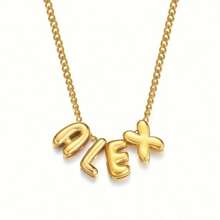 1 pieza Collar personalizado con letra de burbuja dorada y plateada para mujer, collar de colgante personalizado con baño de oro de 14K, regalo personalizado para amigos, ejecutivos, sencillo, mamá de fútbol, casual, lindo personalizado, personalizado, regalos únicos ideales para ella, novia, mamá, familia, amigos para aniversarios, cumpleaños, uso diario, baile de graduación, Día de la Madre, San Valentín, graduación, bodas