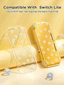 Funda con estampado de flores compatible con Switch, compatible con Switch OLED/Switch NS/New Switch2 (2025), se puede instalar en la base sin tener que quitar la funda protectora