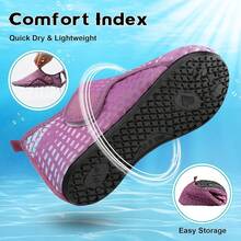 Scurtain Barefoot Shoes Women Men Beach Swim Aqua Socks Summer Quick-Dry Sandals Slippers - Fashionpurple - 查看 5