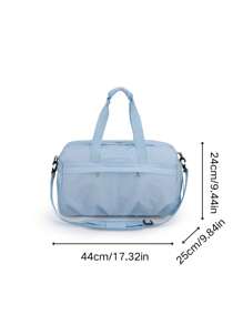 Borsa sportiva da fitness in colore unito con scomparto per le scarpe, da trasportare a mano o a spalla, design con più tasche, separazione di parti bagnate e asciutte