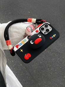 1 件超可爱 3D 企鹅相机风格手机壳，带支架和挂绳，适用于 15、16 Pro Max，柔软硅胶保护套，个性化设计，适用于 13、11、12、14 - 多 - 查看 2