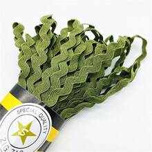 1 pieza 15 yardas Cinta en zig zag de 6mm de poliéster Cinta DIY para manualidades, material para decorar bodas, fiestas, Navidad, lazos - Elige colores - Ver 28