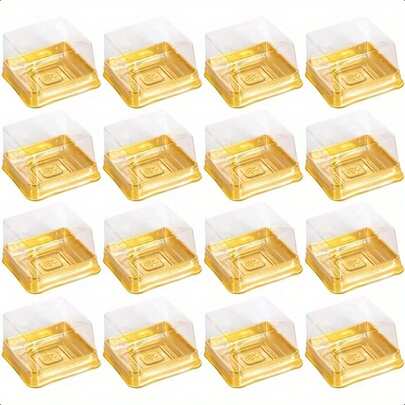 100/80/60/50/40/20 piezas Cajas cuadradas para tartas con tapas transparentes, cajas de plástico desechables para pastelerías, adecuadas para bodas, fiestas de cumpleaños, tiendas de pastelería, exhibición elegante, ideal para chefs
