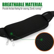 USHAKE Running Belt With Extender Belt, Bounce Pouch Bag, Fanny Pack Workout Belt Sports Waist Pack Note In Running Walking Cycling-05BK - 1 - 查看 3