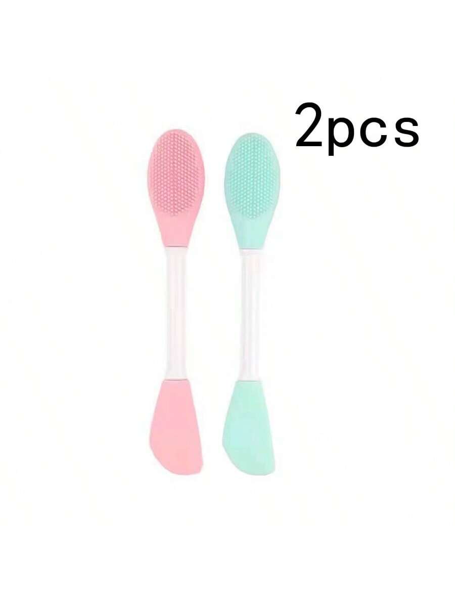 فرشاة وجه سيليكون ذات رأسين للتنظيف والتدليك وتطبي...