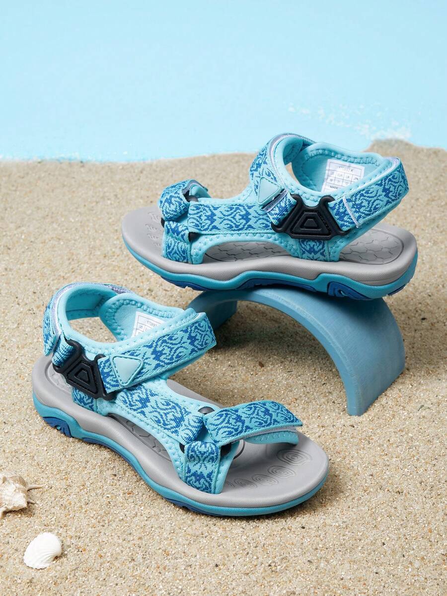 Kids Adventurous Light-Weight Adjustable Straps Summer Sandals (Toddler/Little Kid/Big Kid) - 淺藍色 - 查看 1