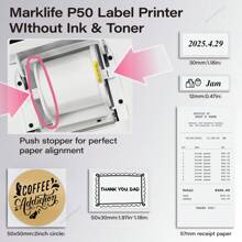 Marklife Marklife P50 Pro Bluetooth Label Maker Machine With Tape(1Roll/3Rolls), Wireless Label Printer, Versatile App With 100 Fonts And 1000+ Icons, Inkless Labeler For Home, Kitchen, School, Office Organization, White