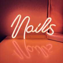 Luz de letreiro LED neon, luz de decoração para salão de beleza com base de toque, lâmpada de atmosfera para design de unhas