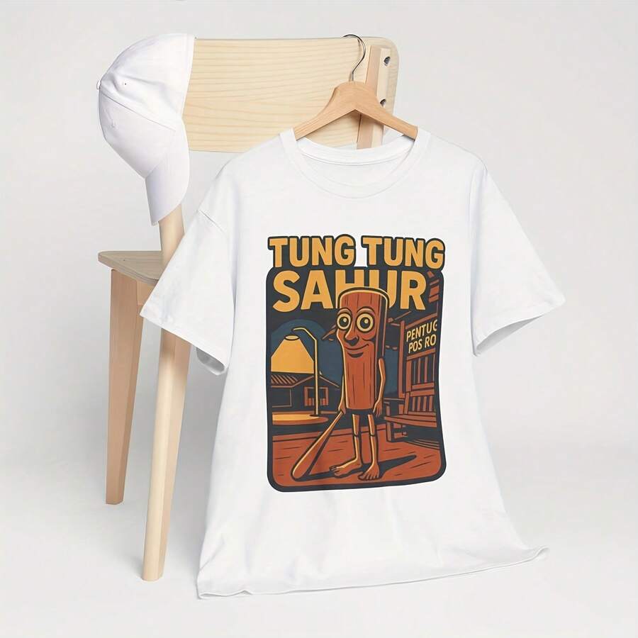 Tung Tung Sahur Vector Cartoon Uni Ramn Drummer Meme Limited Color Retro Poster Style Graphic Pm 220G Cotton T-Shirt – Durable Yet Soft Blending Street, Retro, And Minimalist Vibes – Perfect For Daily Wear, Work, Weekend Outings, Or Lounging – I Gift For Him Or Her, Birthday, Annrsary, Or Just Because Tops For Wo Vintage Clothes Wo Clothes Wo Vintage Wo Tops Mujer Cute Tops Wo Cotton Wo Clog Halloween Camisas Summer Clothes Wo Casual Punk Western Tops Wo Fourth Of July Outfit Kpop Cowboy Outfits For Wo Ry Ropa 100% Cotton Y2k Ing Cute Gothic Wo Clothes Black And White Top Vintage Tops Cloth For Wo White Goth Inawly Retro Clothes For Wo Korean Fashion Wo Camisas Para Mujer - White - View 1