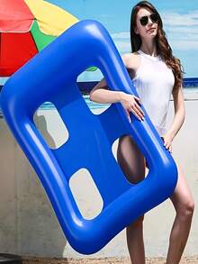 1 pieza Flotador inflable de piscina de 4 rejillas reforzado con respaldo, diseño duradero y estable, adecuado para adultos como silla de descanso de piscina al aire libre, hamaca de agua, disponible en múltiples colores - Multicolor - Ver 6
