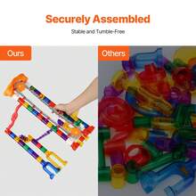Marble Run Set, 153 PCS With Motorized Elevator, With 30 Plastic Marbles, Marble Maze Building Block Brain Game, Educational Learning Race Track STEM Toys, For Kids, Boys, Girls Ages 3 + Years - 153 PCS - View 6