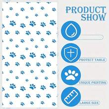 1 件/3 件粉色小狗爪子塑料一次性桌布 108*54 英寸，适用于宠物主题派对装饰、猫狗生日派对、派对用品、宠物淋浴派对装饰，采用 PE 材料制成。