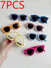 7 片 / 4 片 / 1 片。可爱柔软镜框。适合户外休闲活动、海滩度假。纯色儿童款。 - 彩色 - 查看 1