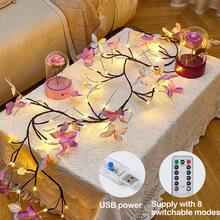 LED Vine Lamp Can Be Bent Simulation Flowers Butterflies For Atmosphere Wall Decoration - Butterfly LED Light - View 5