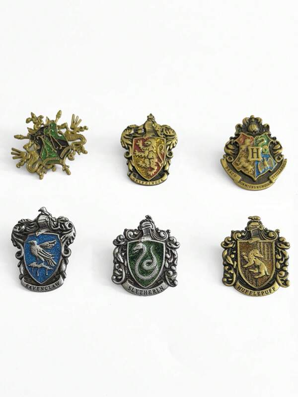 Warner Bros Warner Bros 1pc Harry Potter Brooch Badge Hogwarts Gryffindor Slytherin College Logo Broochs For Women Men,Backpack Bag Clothing Accessories Pin,Halloween Christmas Party Gift