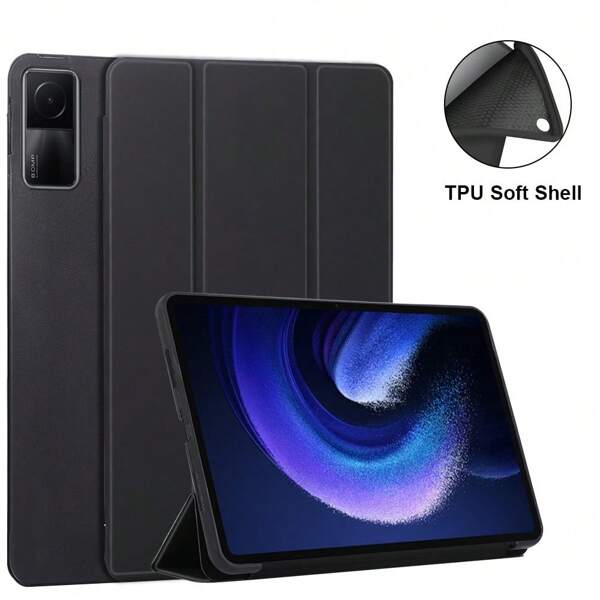 Capa protetora para Redmi Pad SE 2023, capa dobrável de 11 polegadas com suporte flip triplo para tablet Redmi Red Mi Pad SE, capa de proteção para dormir automaticamente com capa de TPU