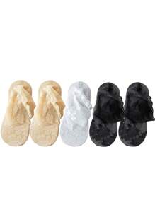 Socks   Ren Summer Thin Lace Lace Socks Maple Leaf Women's Short Socks Middle Socks Hollow Breathable Non Slip Mesh Socks